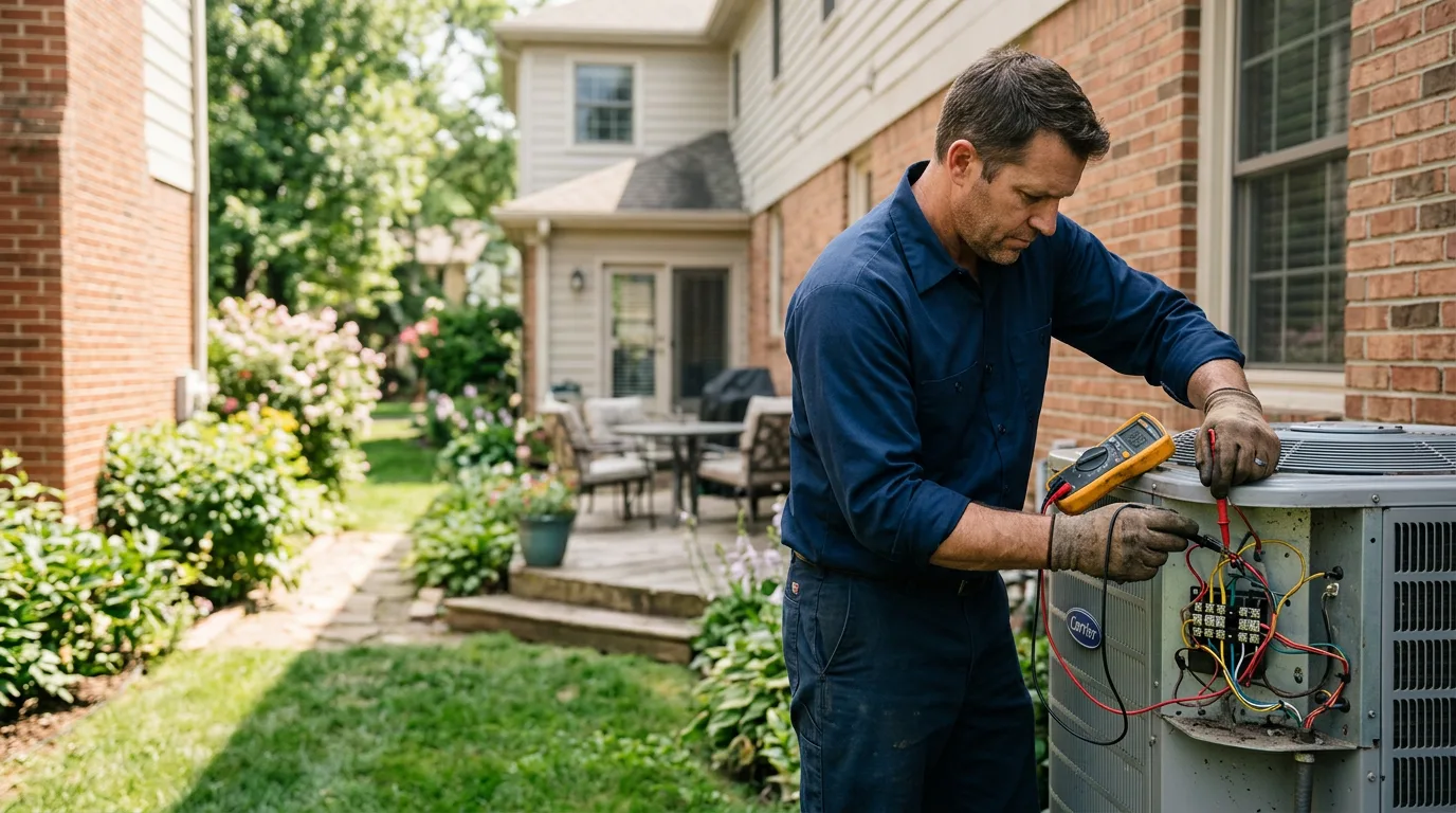 HVAC technician working near Quincy, IN